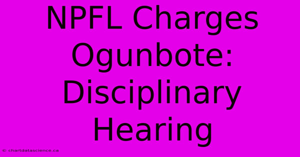 NPFL Charges Ogunbote: Disciplinary Hearing