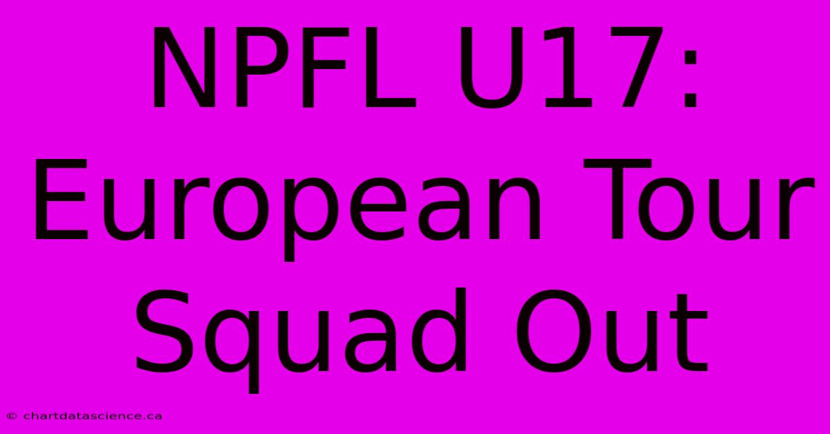 NPFL U17: European Tour Squad Out