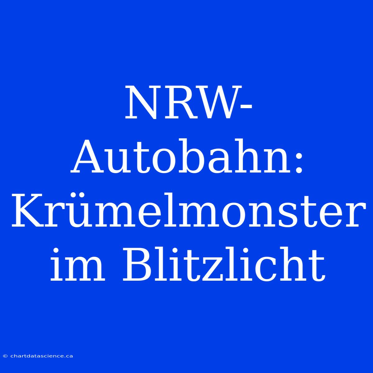 NRW-Autobahn: Krümelmonster Im Blitzlicht