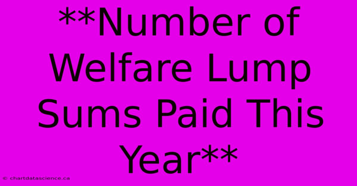 **Number Of Welfare Lump Sums Paid This Year**