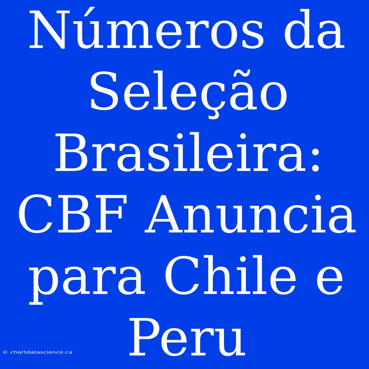 Números Da Seleção Brasileira: CBF Anuncia Para Chile E Peru