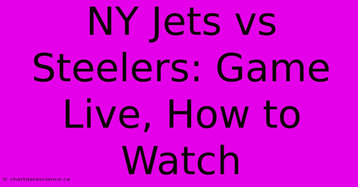 NY Jets Vs Steelers: Game Live, How To Watch