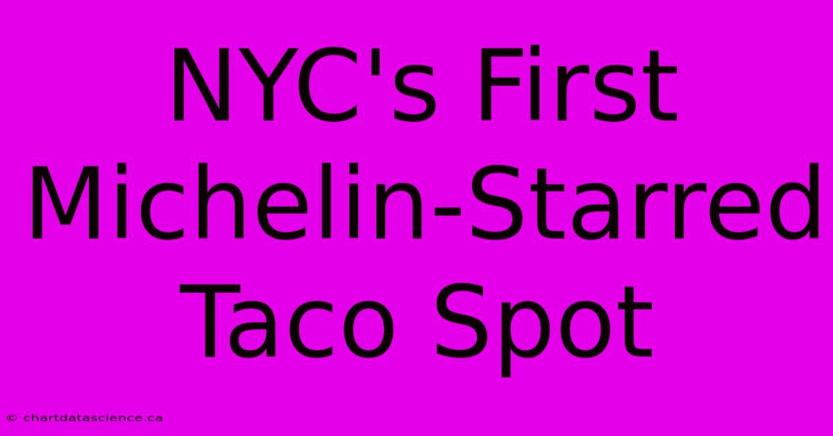 NYC's First Michelin-Starred Taco Spot