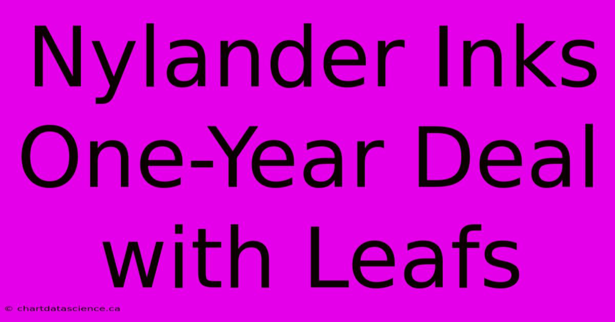 Nylander Inks One-Year Deal With Leafs