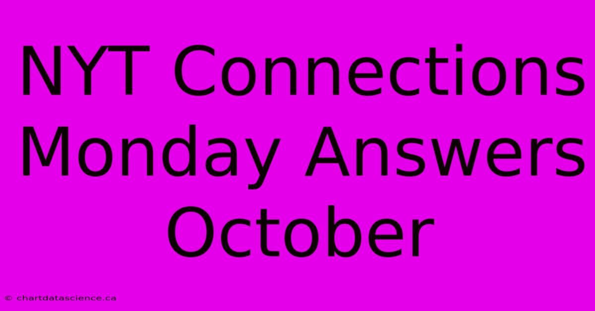 NYT Connections Monday Answers October 