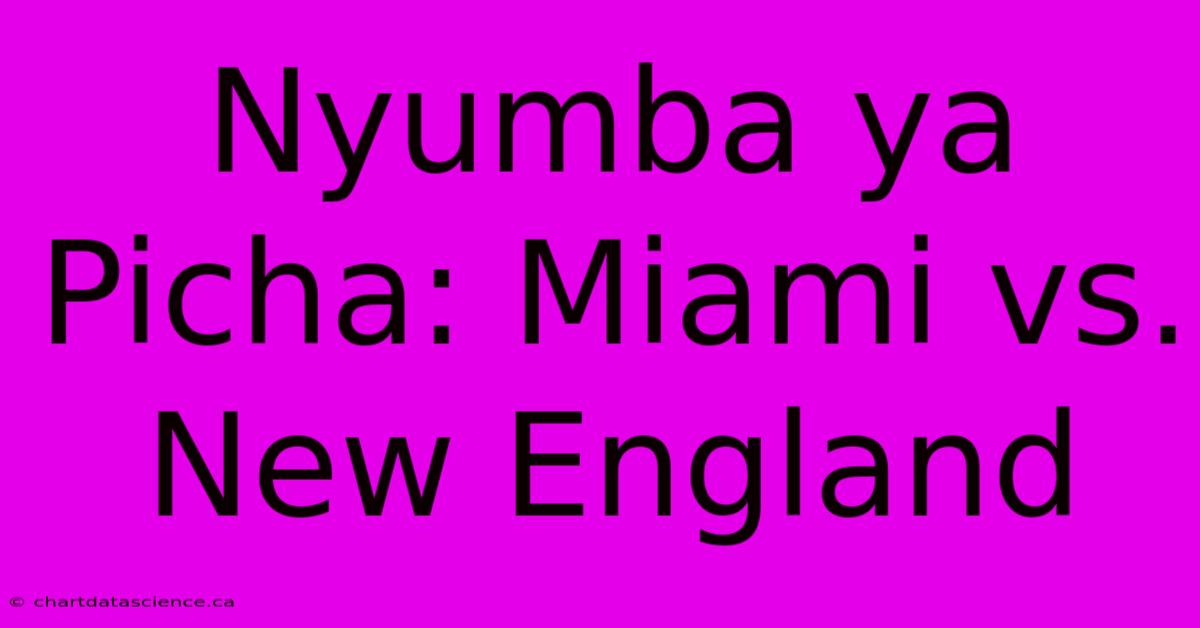 Nyumba Ya Picha: Miami Vs. New England