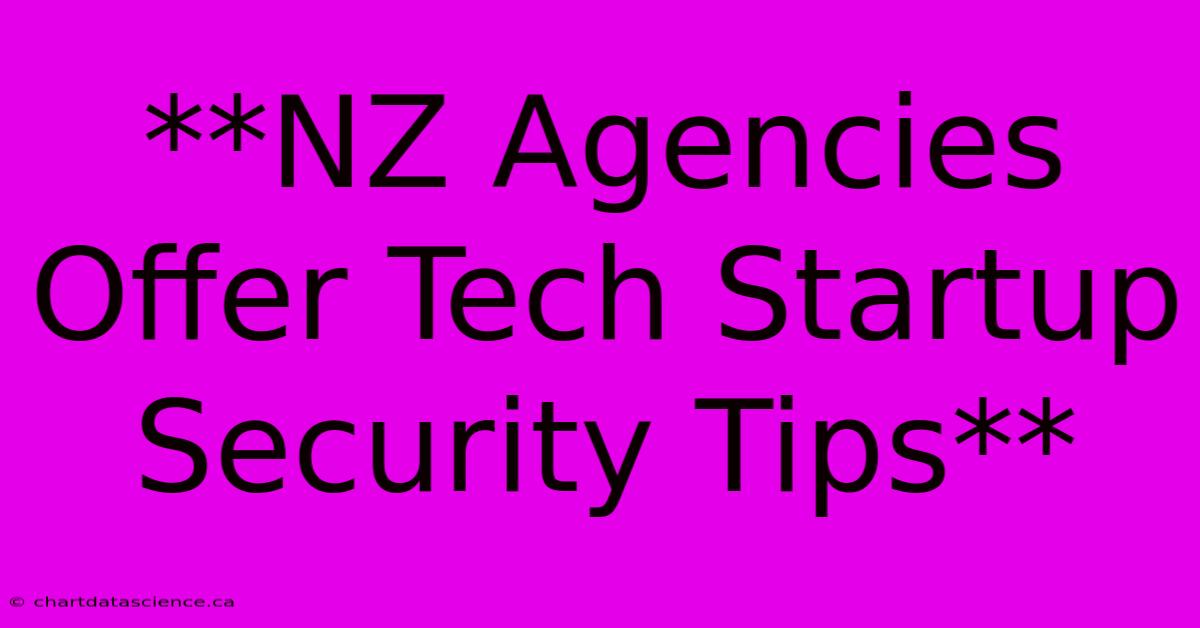 **NZ Agencies Offer Tech Startup Security Tips** 