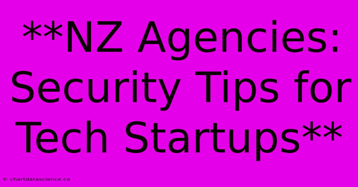 **NZ Agencies: Security Tips For Tech Startups**