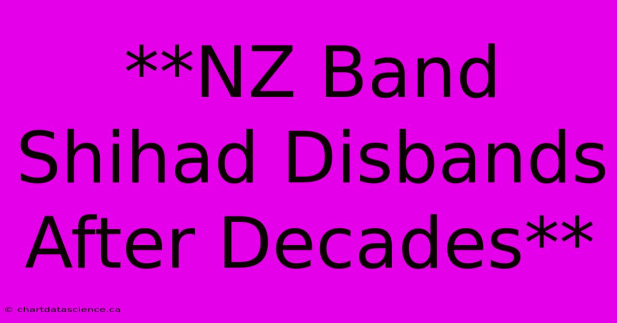 **NZ Band Shihad Disbands After Decades**