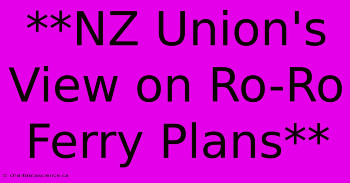 **NZ Union's View On Ro-Ro Ferry Plans**