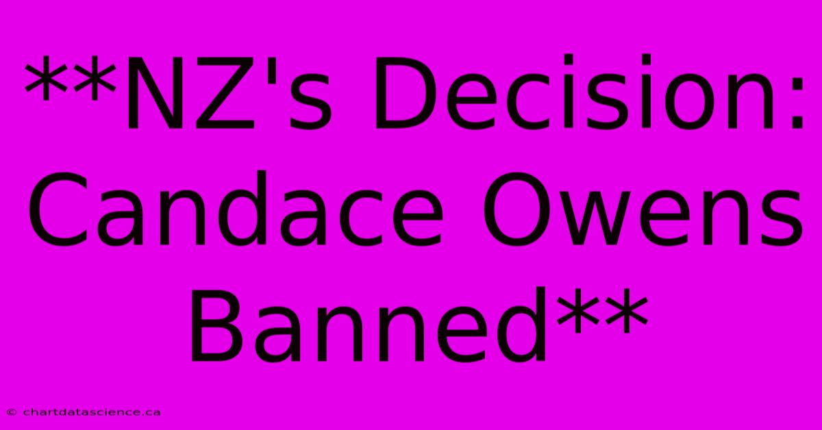 **NZ's Decision: Candace Owens Banned**