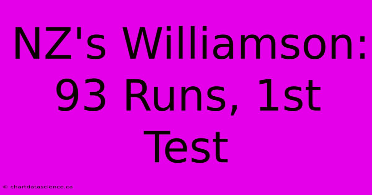 NZ's Williamson: 93 Runs, 1st Test