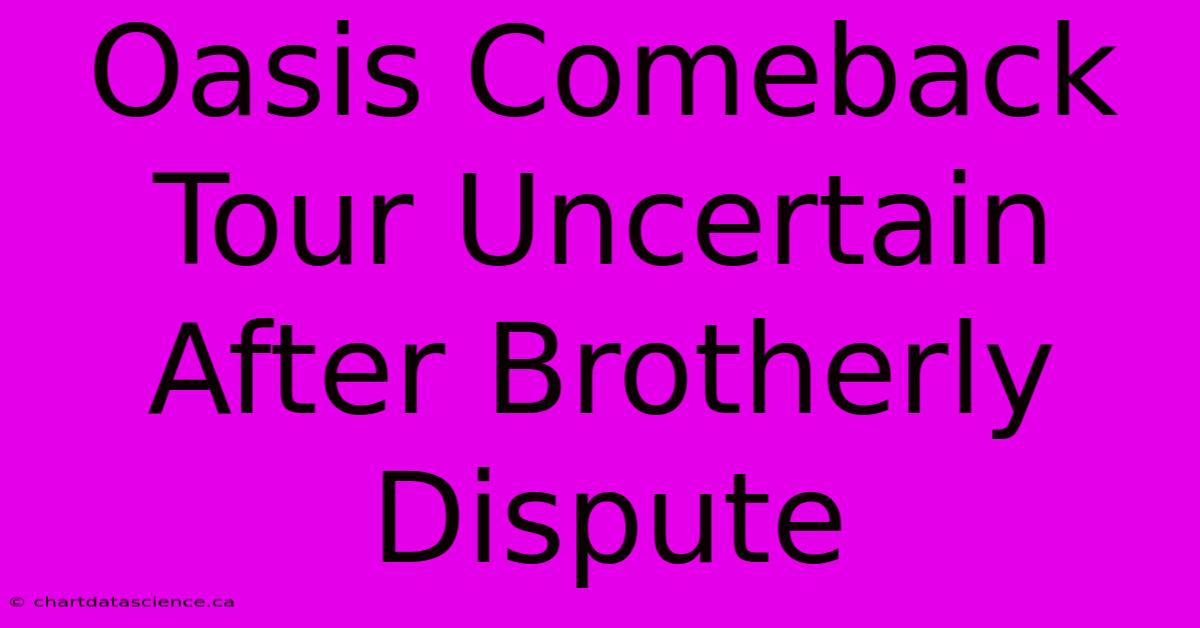 Oasis Comeback Tour Uncertain After Brotherly Dispute