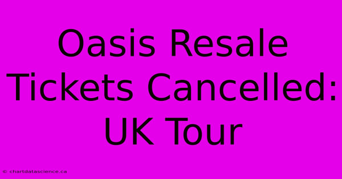 Oasis Resale Tickets Cancelled: UK Tour 