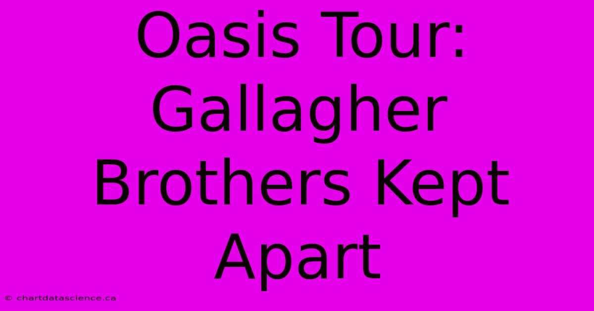 Oasis Tour: Gallagher Brothers Kept Apart