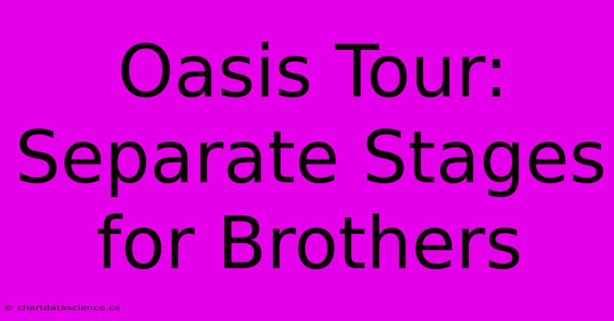 Oasis Tour: Separate Stages For Brothers