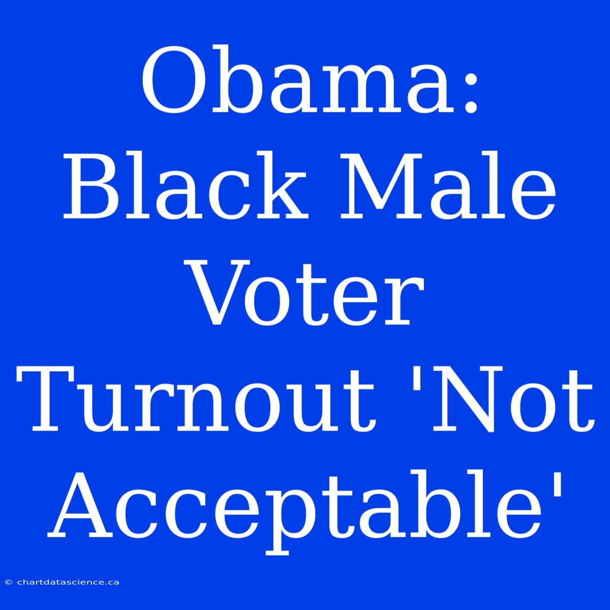 Obama: Black Male Voter Turnout 'Not Acceptable'