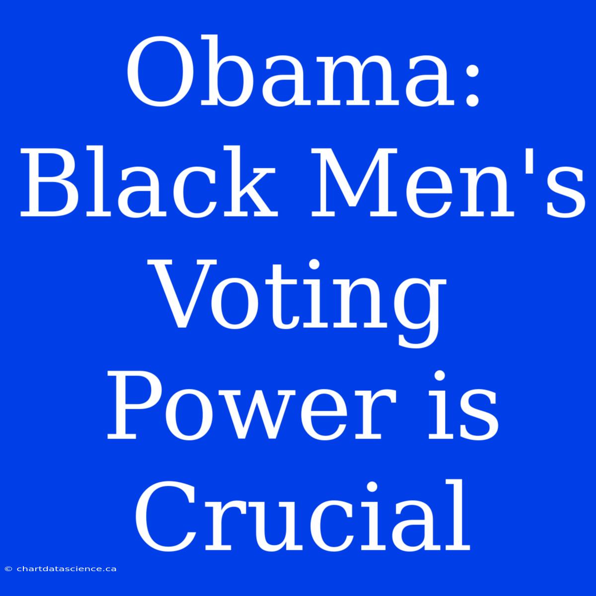 Obama: Black Men's Voting Power Is Crucial