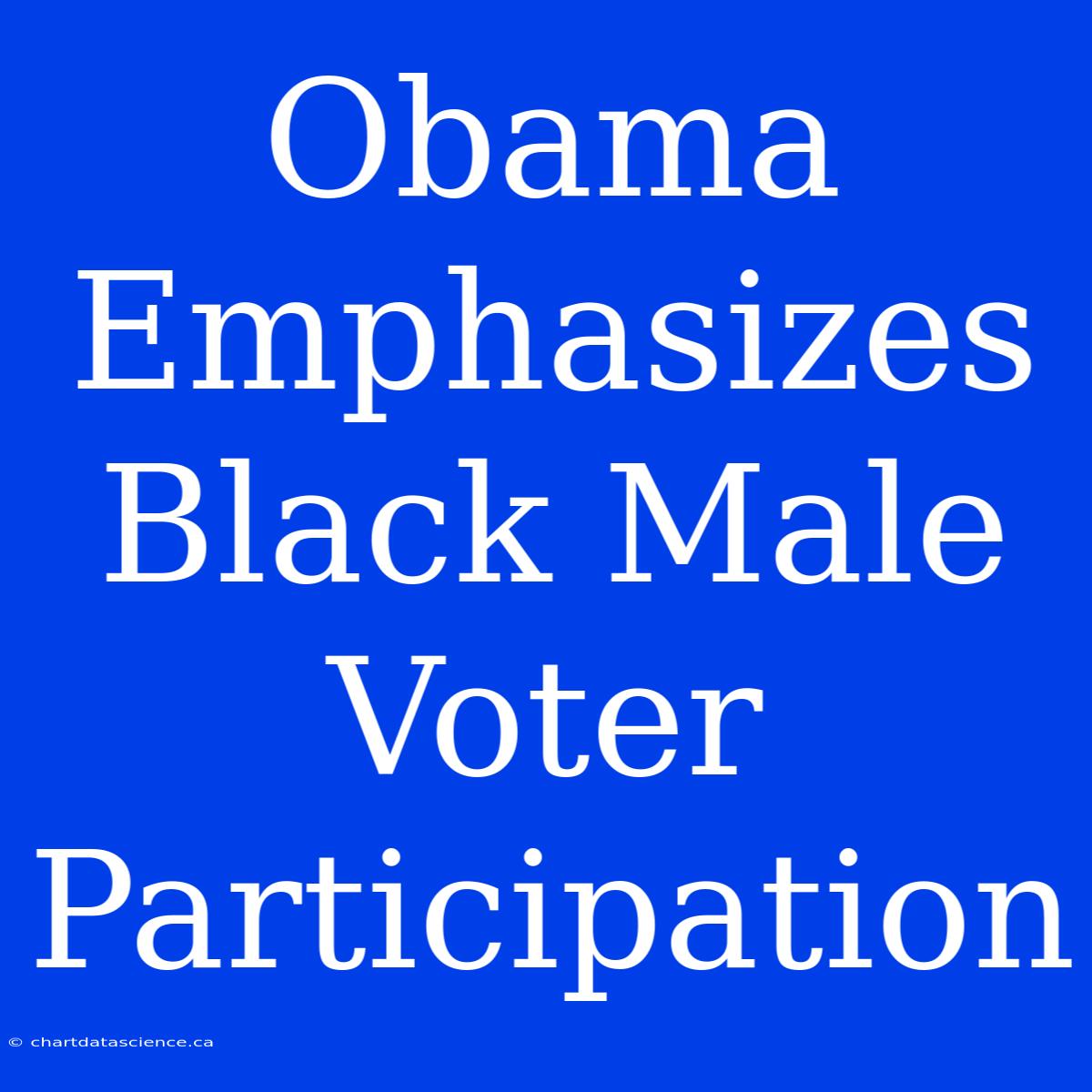 Obama Emphasizes Black Male Voter Participation