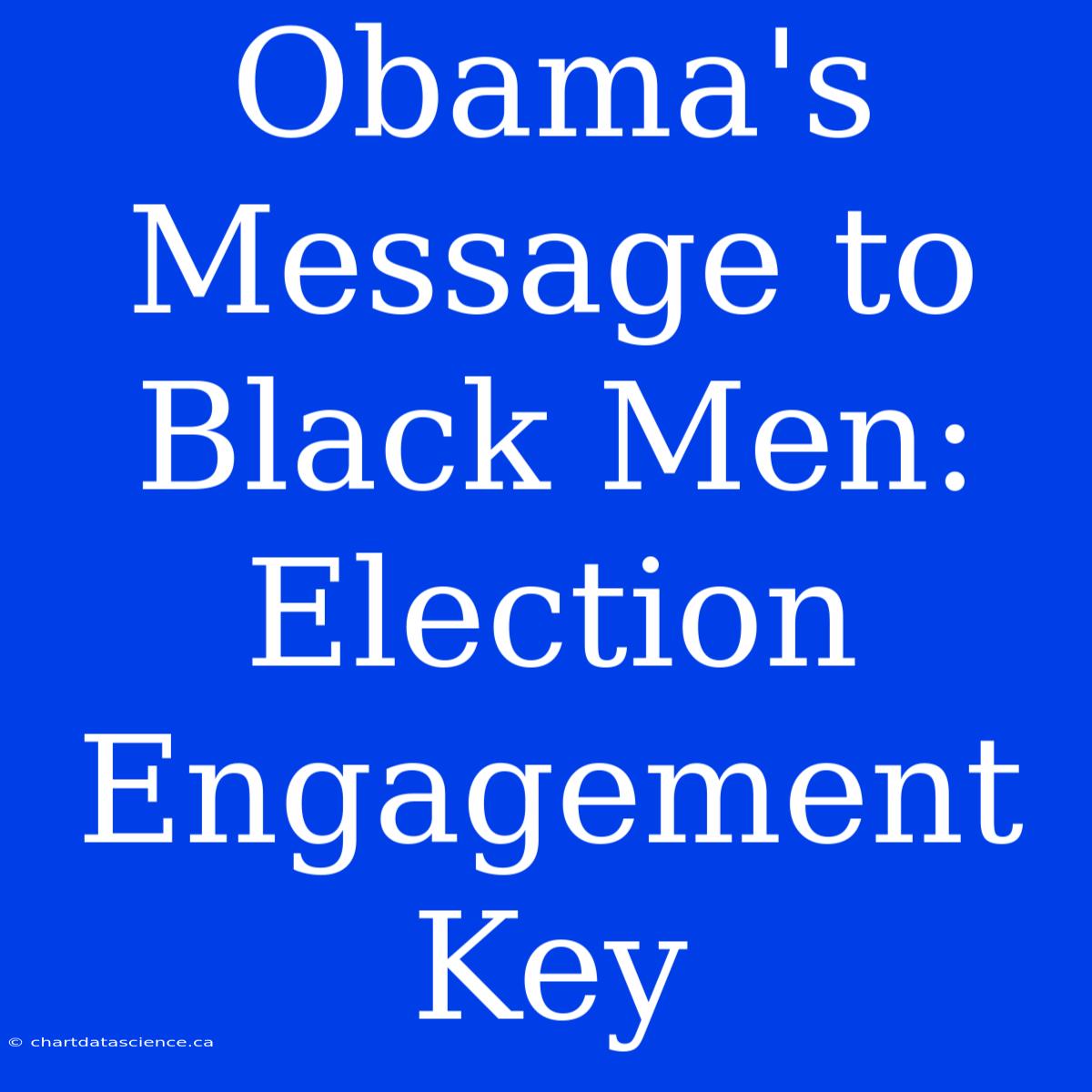 Obama's Message To Black Men: Election Engagement Key