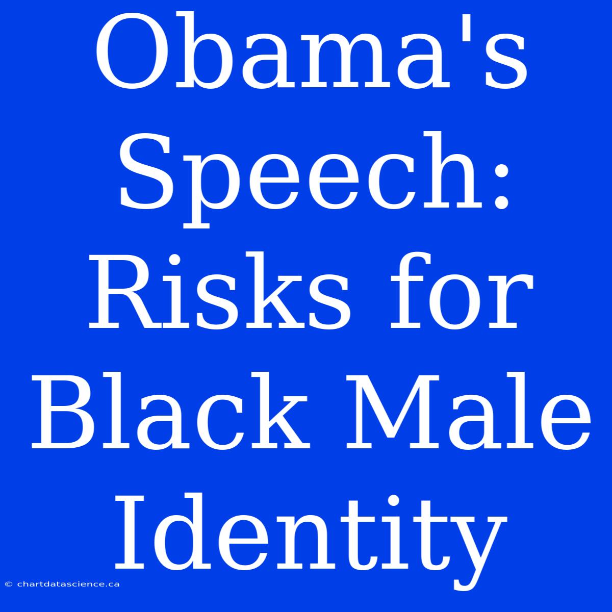 Obama's Speech: Risks For Black Male Identity