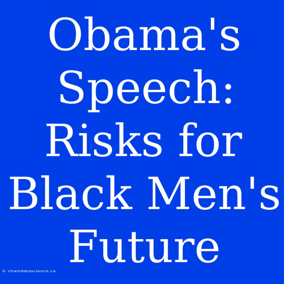 Obama's Speech: Risks For Black Men's Future