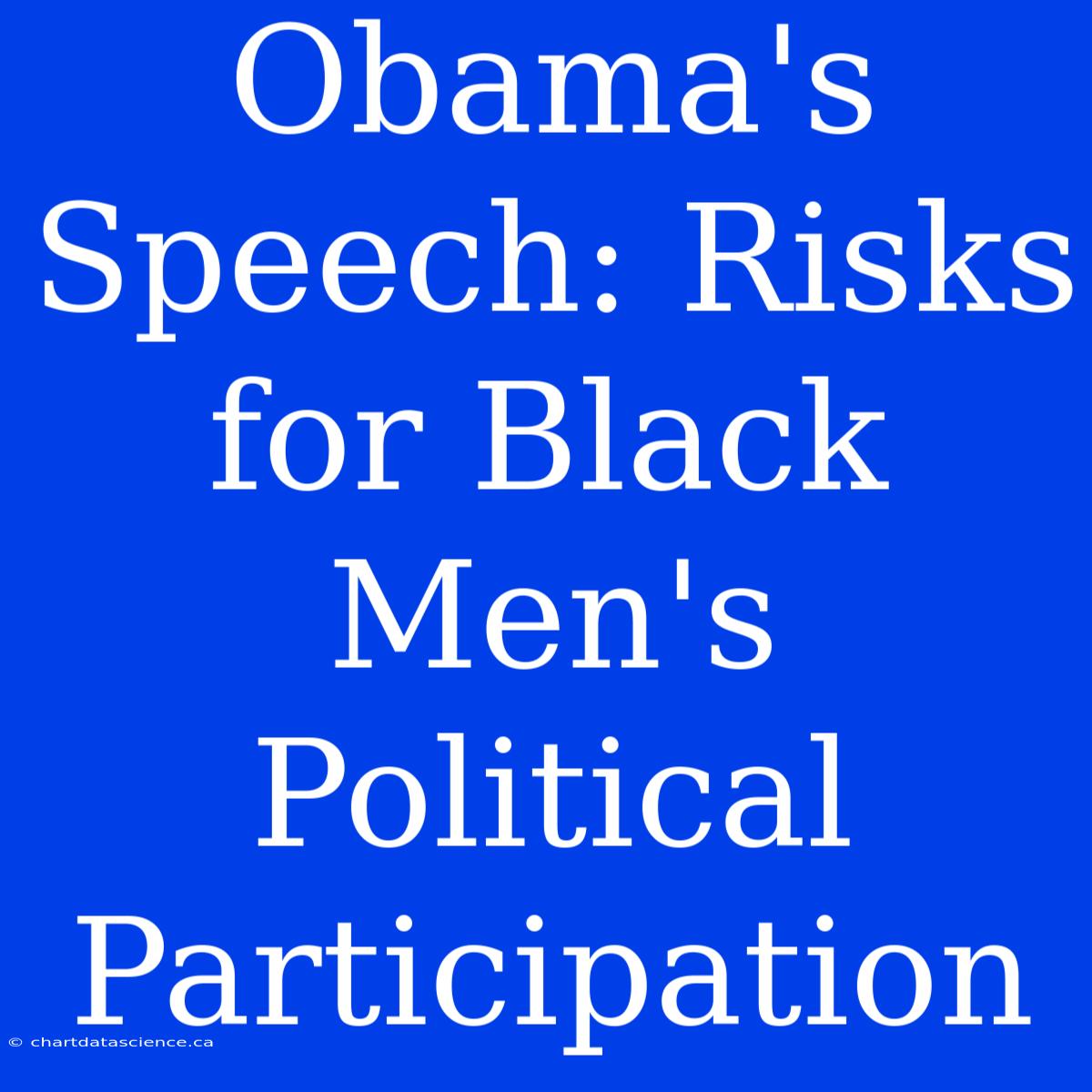 Obama's Speech: Risks For Black Men's Political Participation