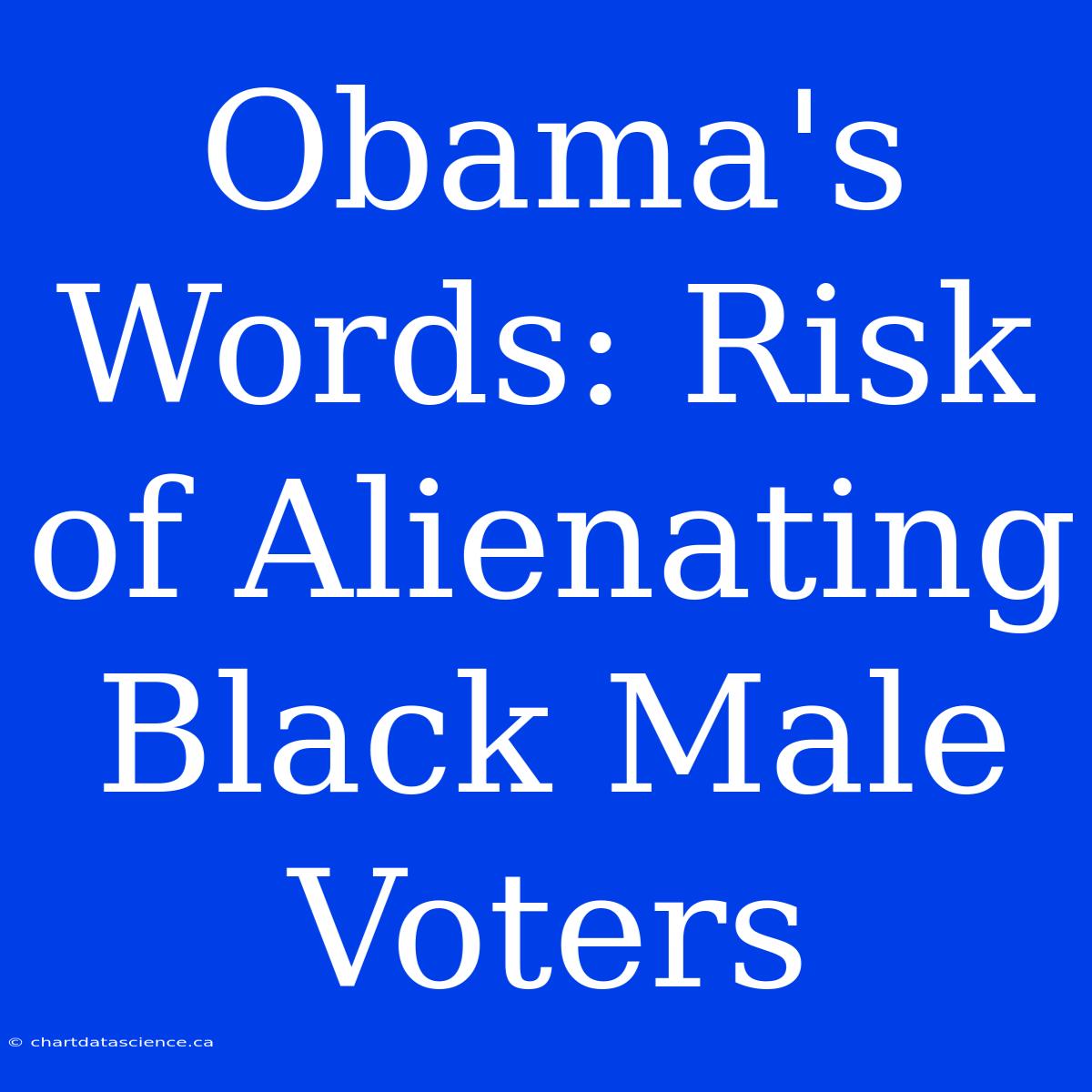 Obama's Words: Risk Of Alienating Black Male Voters