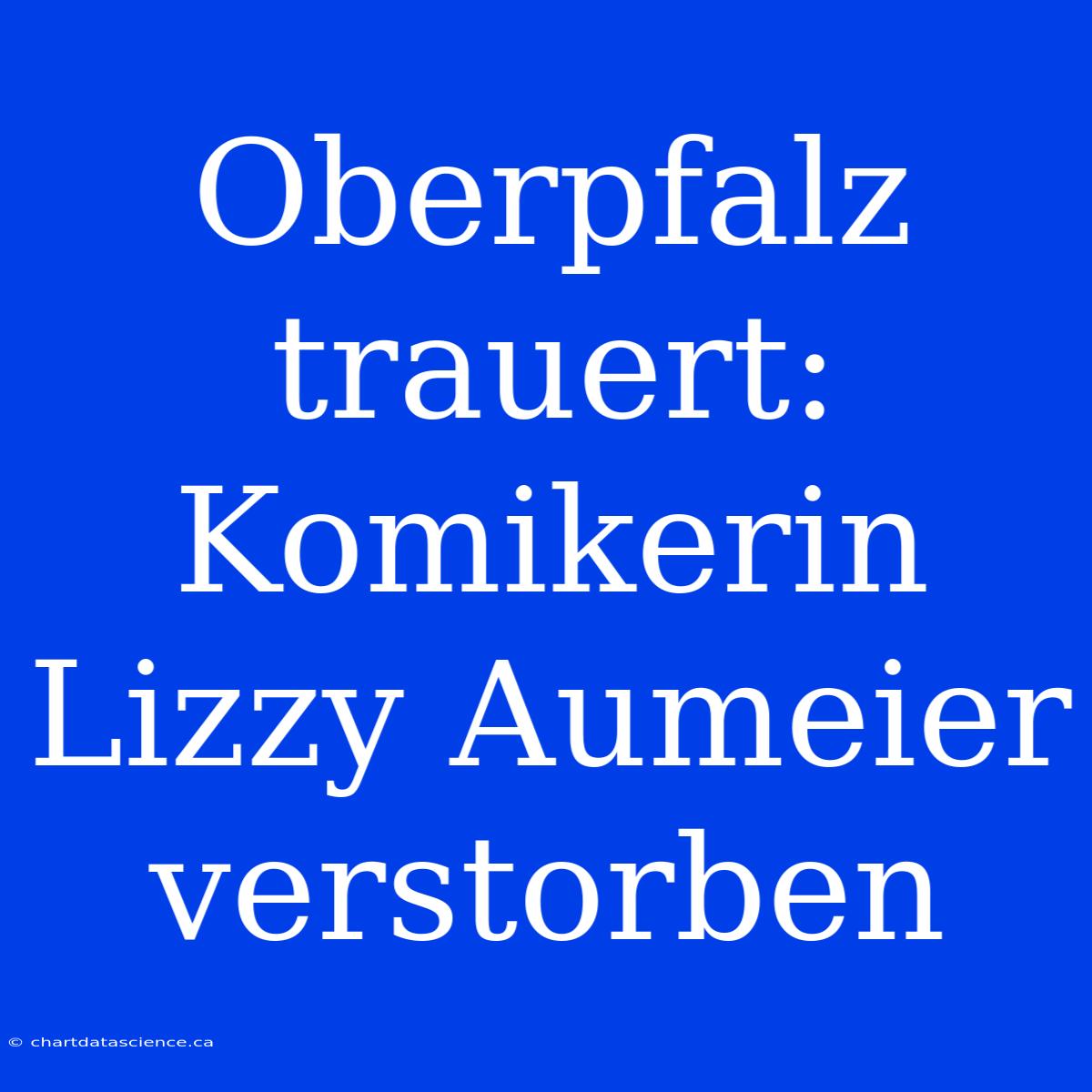 Oberpfalz Trauert: Komikerin Lizzy Aumeier Verstorben