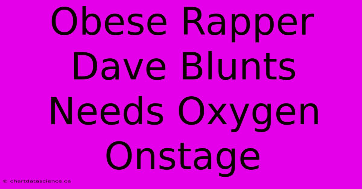 Obese Rapper Dave Blunts Needs Oxygen Onstage