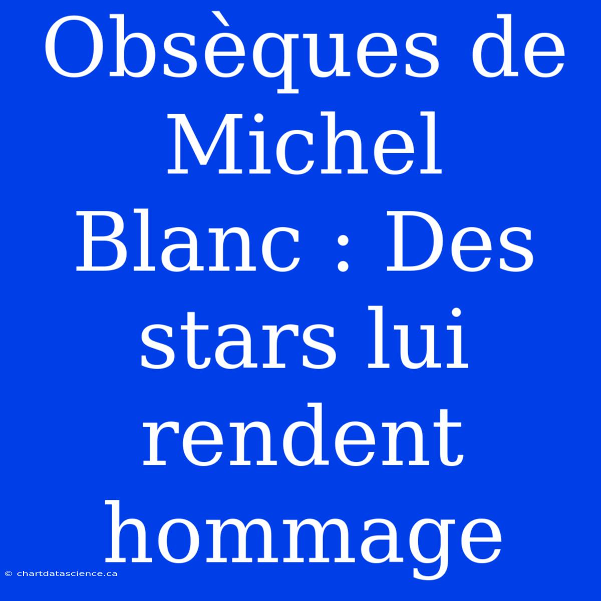 Obsèques De Michel Blanc : Des Stars Lui Rendent Hommage