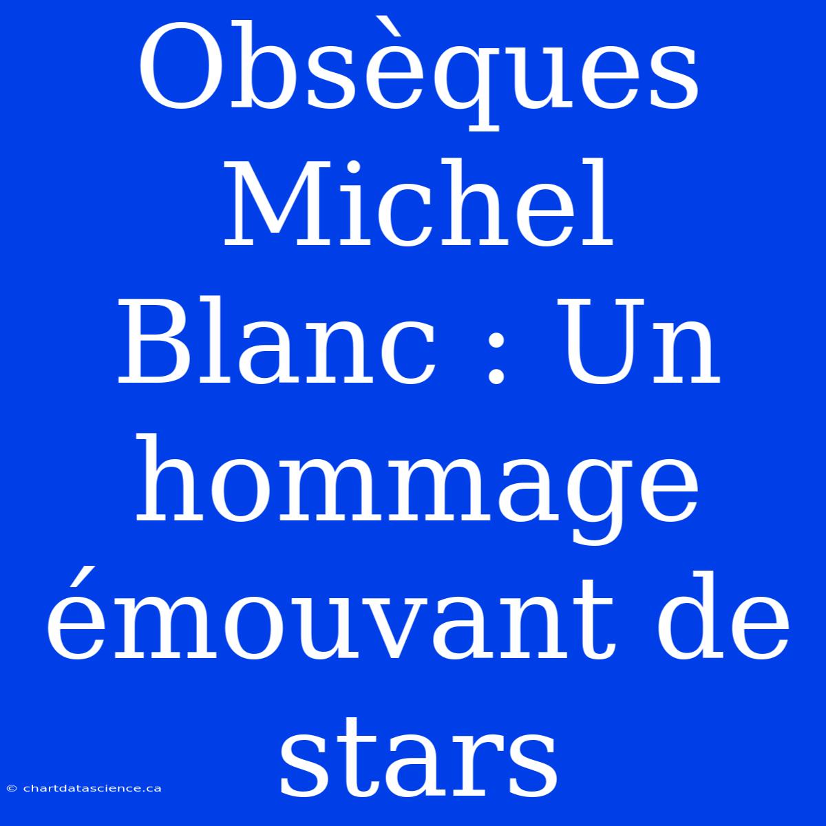 Obsèques Michel Blanc : Un Hommage Émouvant De Stars