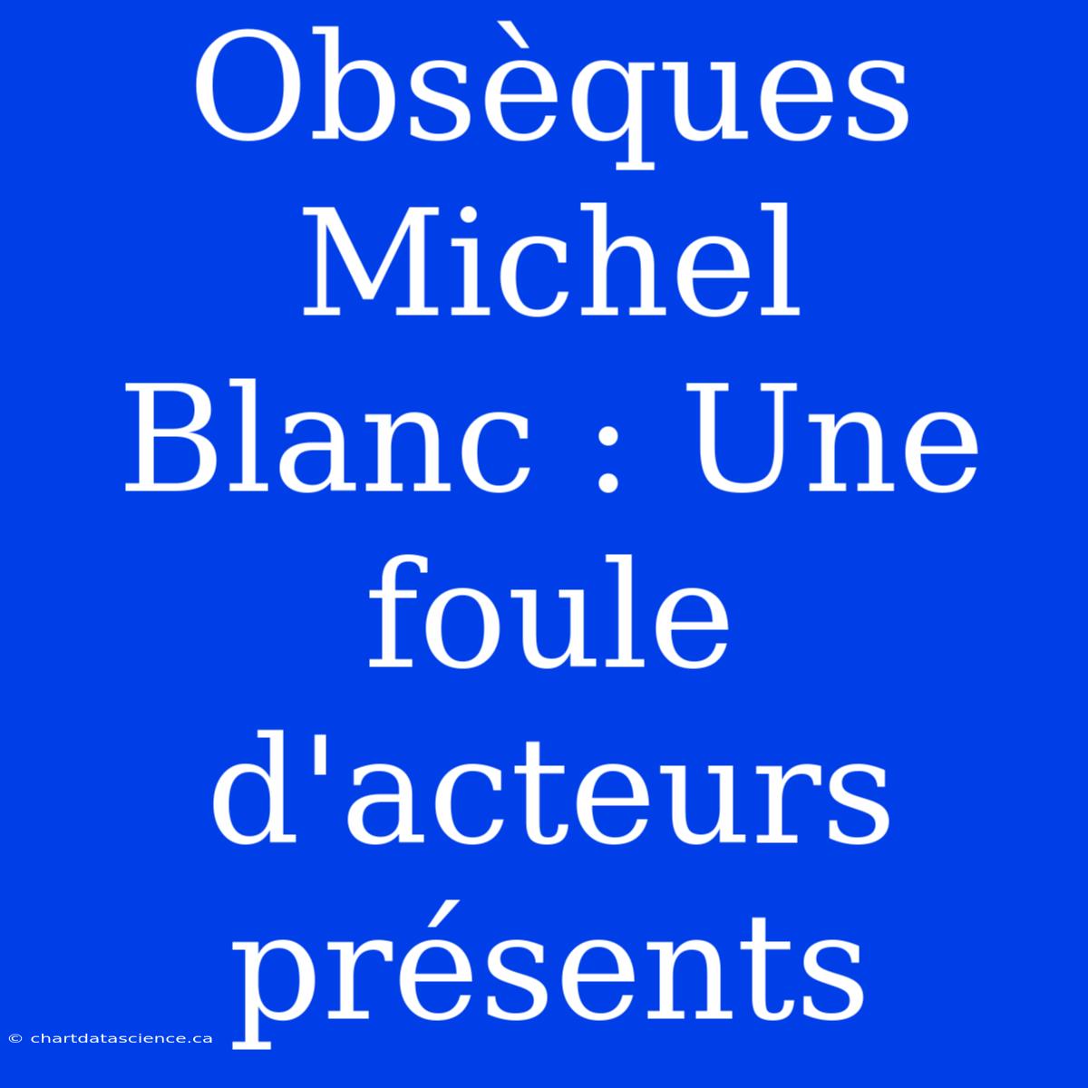 Obsèques Michel Blanc : Une Foule D'acteurs Présents