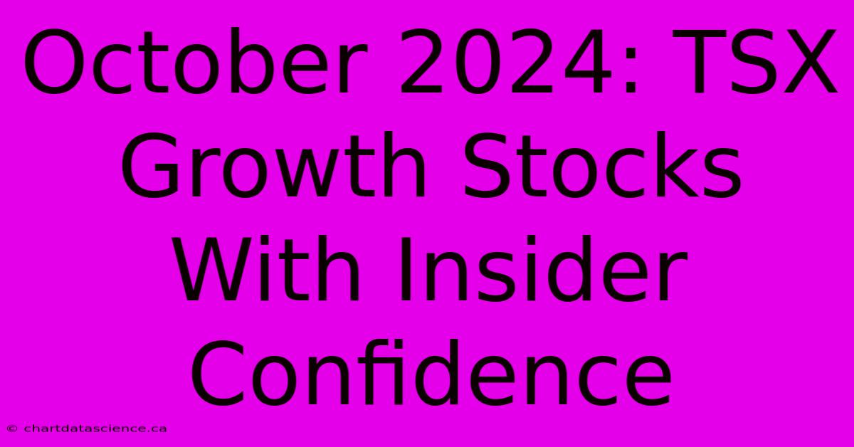 October 2024: TSX Growth Stocks With Insider Confidence