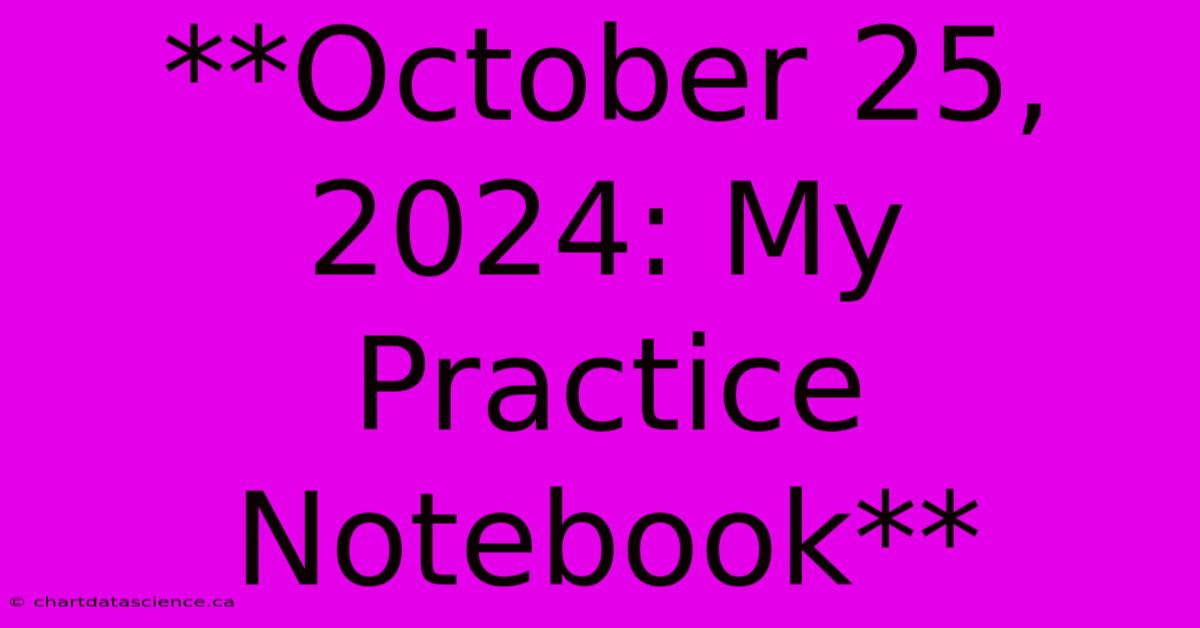 **October 25, 2024: My Practice Notebook**