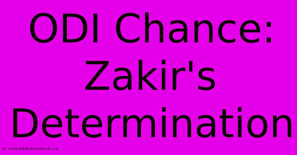 ODI Chance: Zakir's Determination 