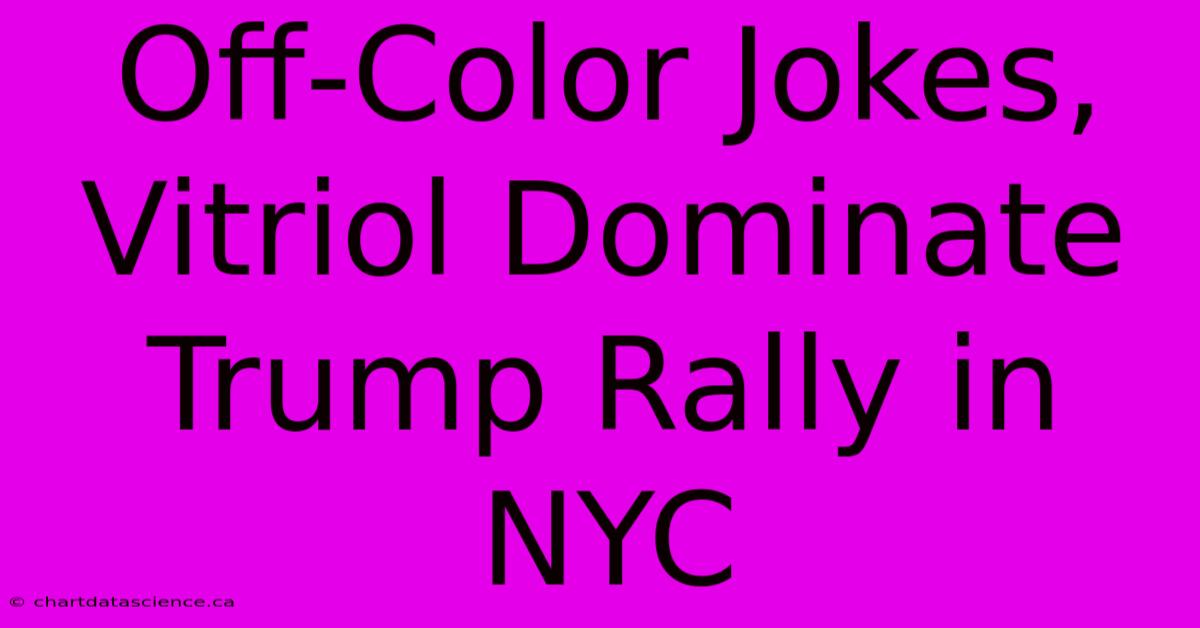 Off-Color Jokes, Vitriol Dominate Trump Rally In NYC