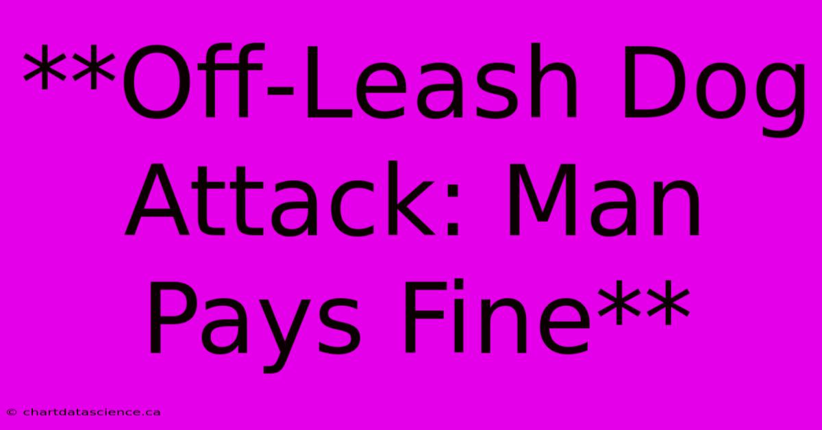 **Off-Leash Dog Attack: Man Pays Fine**