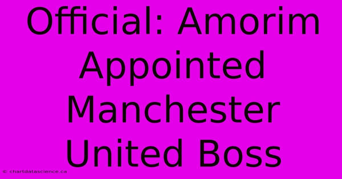 Official: Amorim Appointed Manchester United Boss