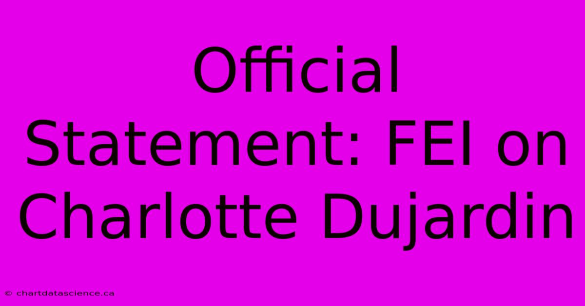 Official Statement: FEI On Charlotte Dujardin