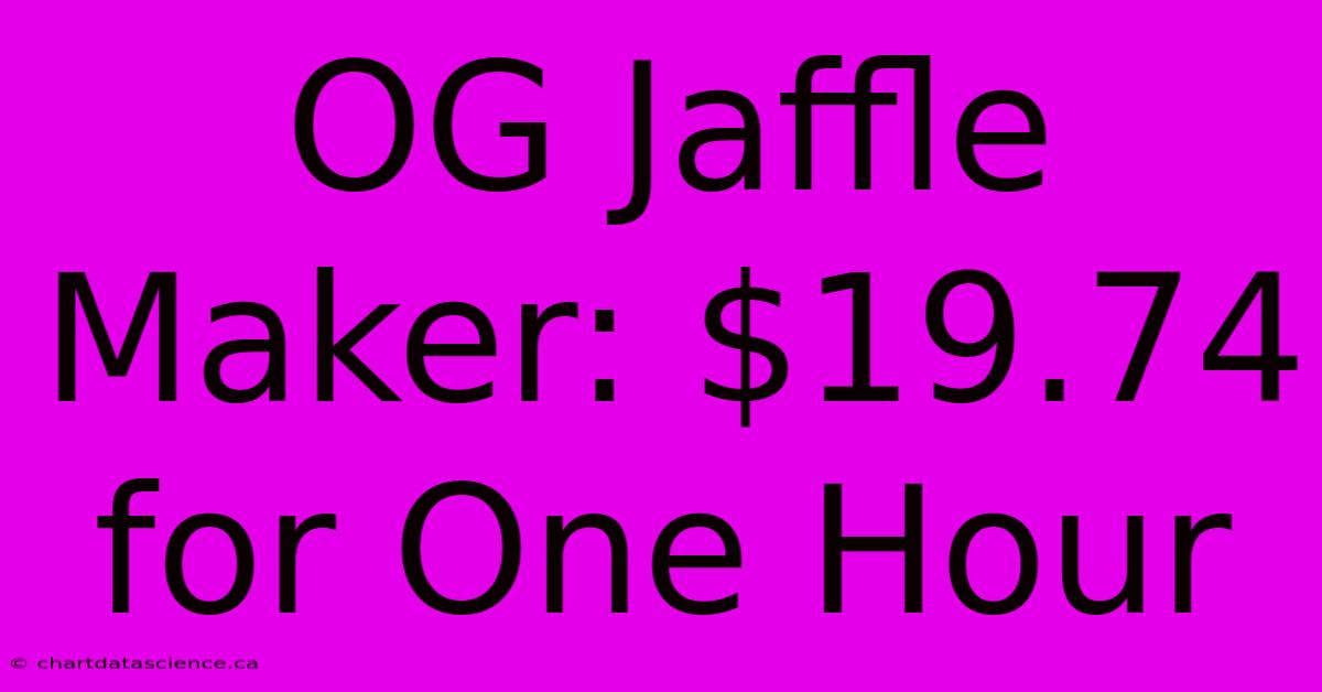 OG Jaffle Maker: $19.74 For One Hour