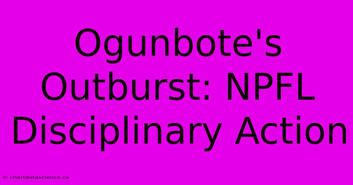 Ogunbote's Outburst: NPFL Disciplinary Action