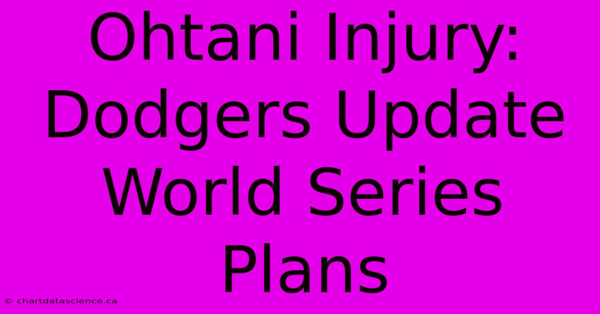 Ohtani Injury: Dodgers Update World Series Plans