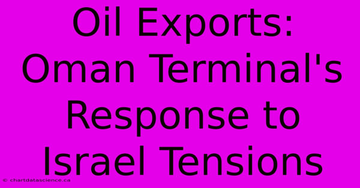 Oil Exports: Oman Terminal's Response To Israel Tensions