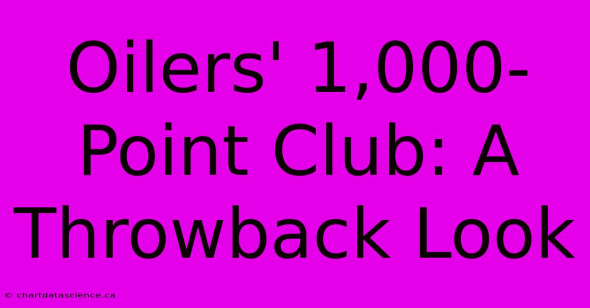 Oilers' 1,000-Point Club: A Throwback Look