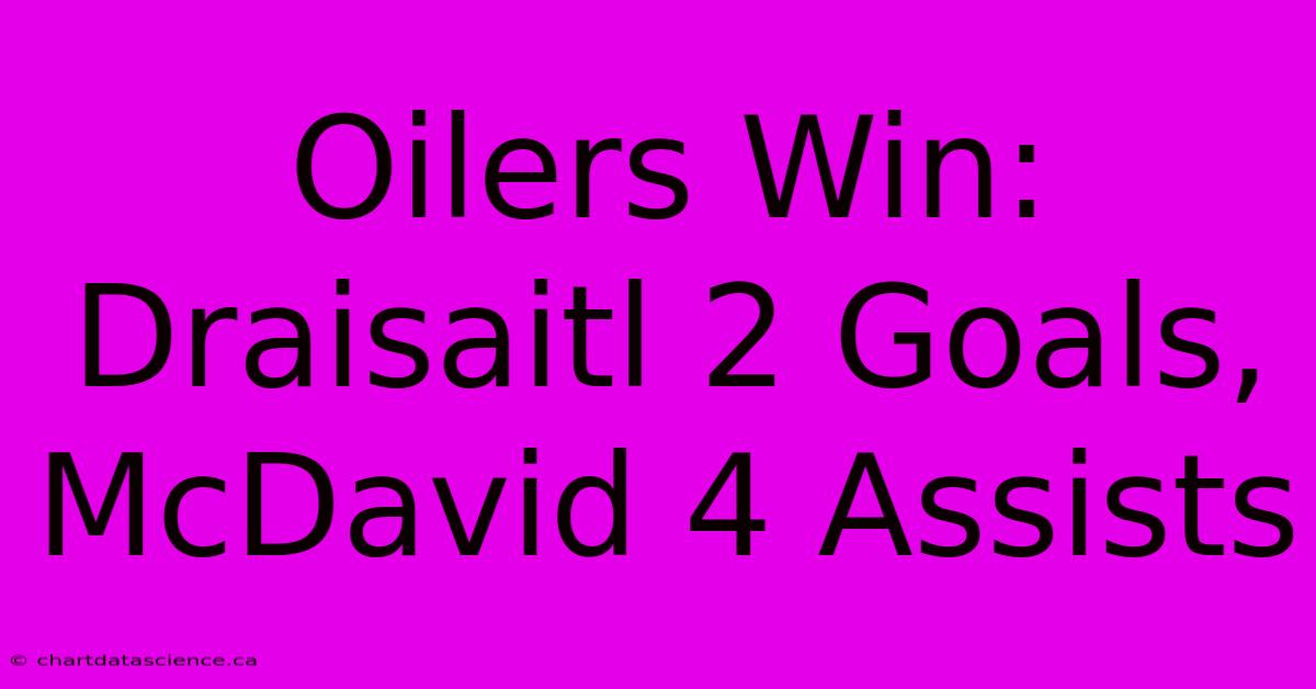 Oilers Win: Draisaitl 2 Goals, McDavid 4 Assists