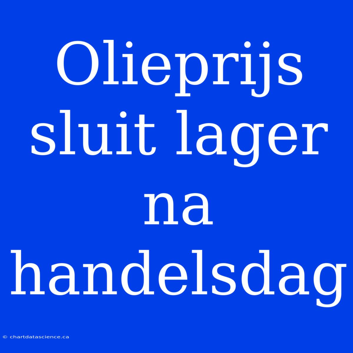 Olieprijs Sluit Lager Na Handelsdag