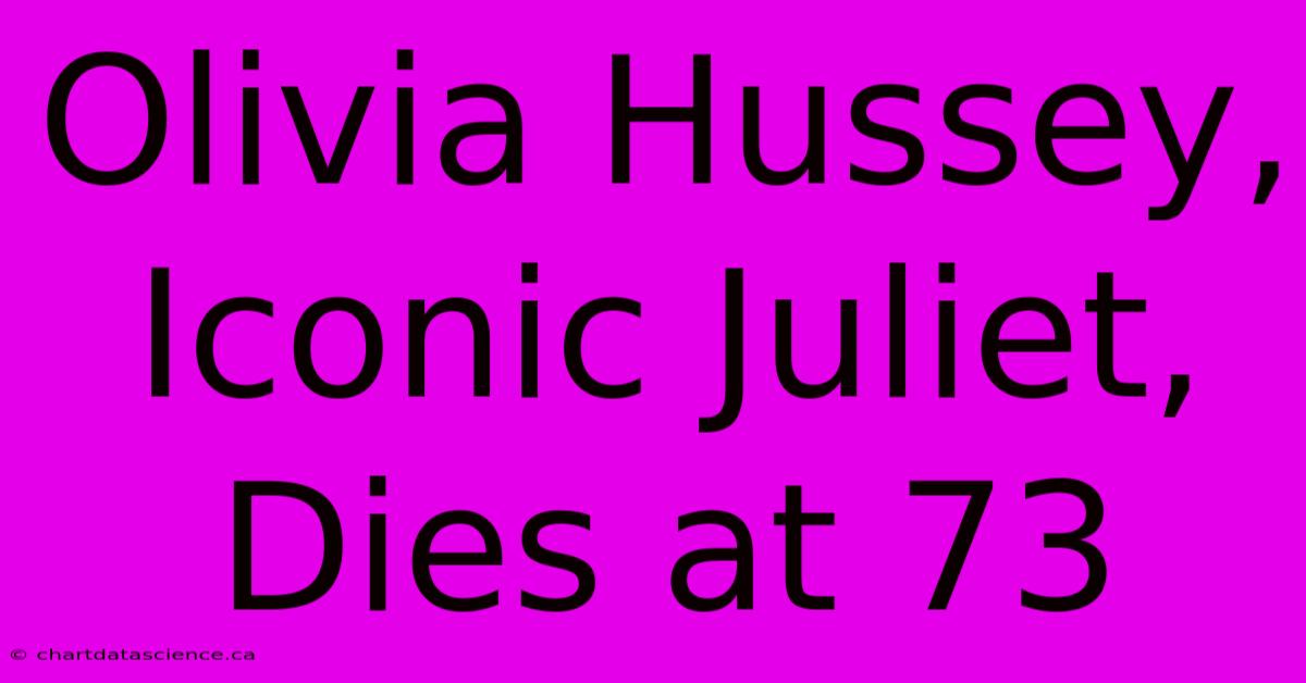 Olivia Hussey, Iconic Juliet, Dies At 73