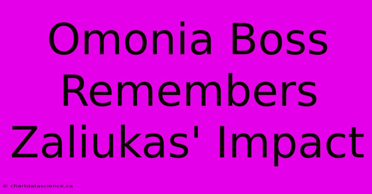 Omonia Boss Remembers Zaliukas' Impact
