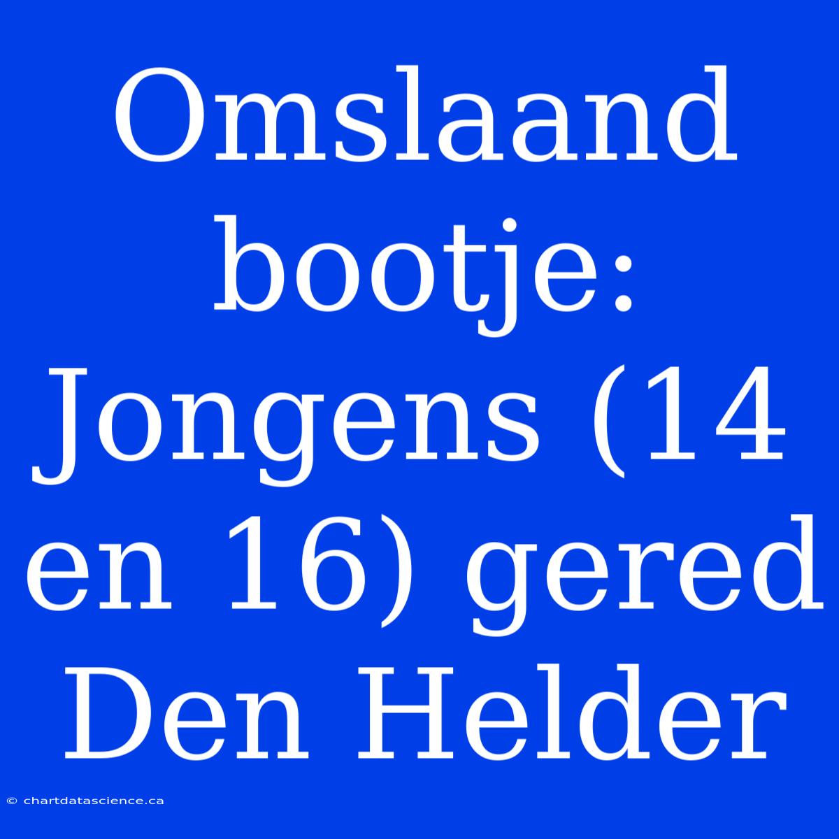 Omslaand Bootje: Jongens (14 En 16) Gered Den Helder